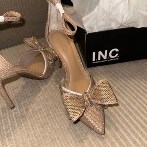 INC International Concepts Women's Glittering Gold Heels